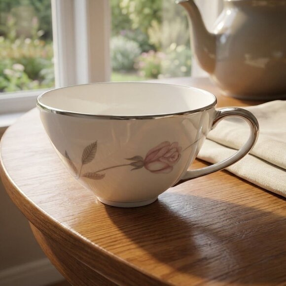 Mikasa Fine China 8194 Primrose Tea Cup With Floral Design & Metallic Rim - Picture 2 of 5